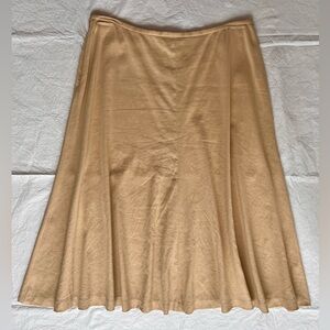 Ralph Lauren Skirt 12P Tan 50% Silk 47% Ramie 3% Spandex 31 Waist x 27.5 Length